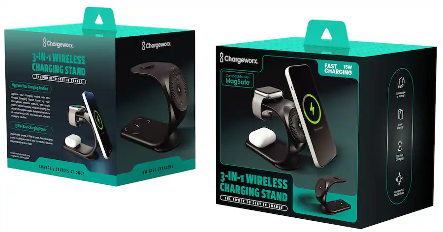 CW - 3 in 1 Wireless Charging Stand (15W) - Black