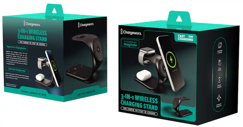 CW - 3 in 1 Wireless Charging Stand (15W) - Black
