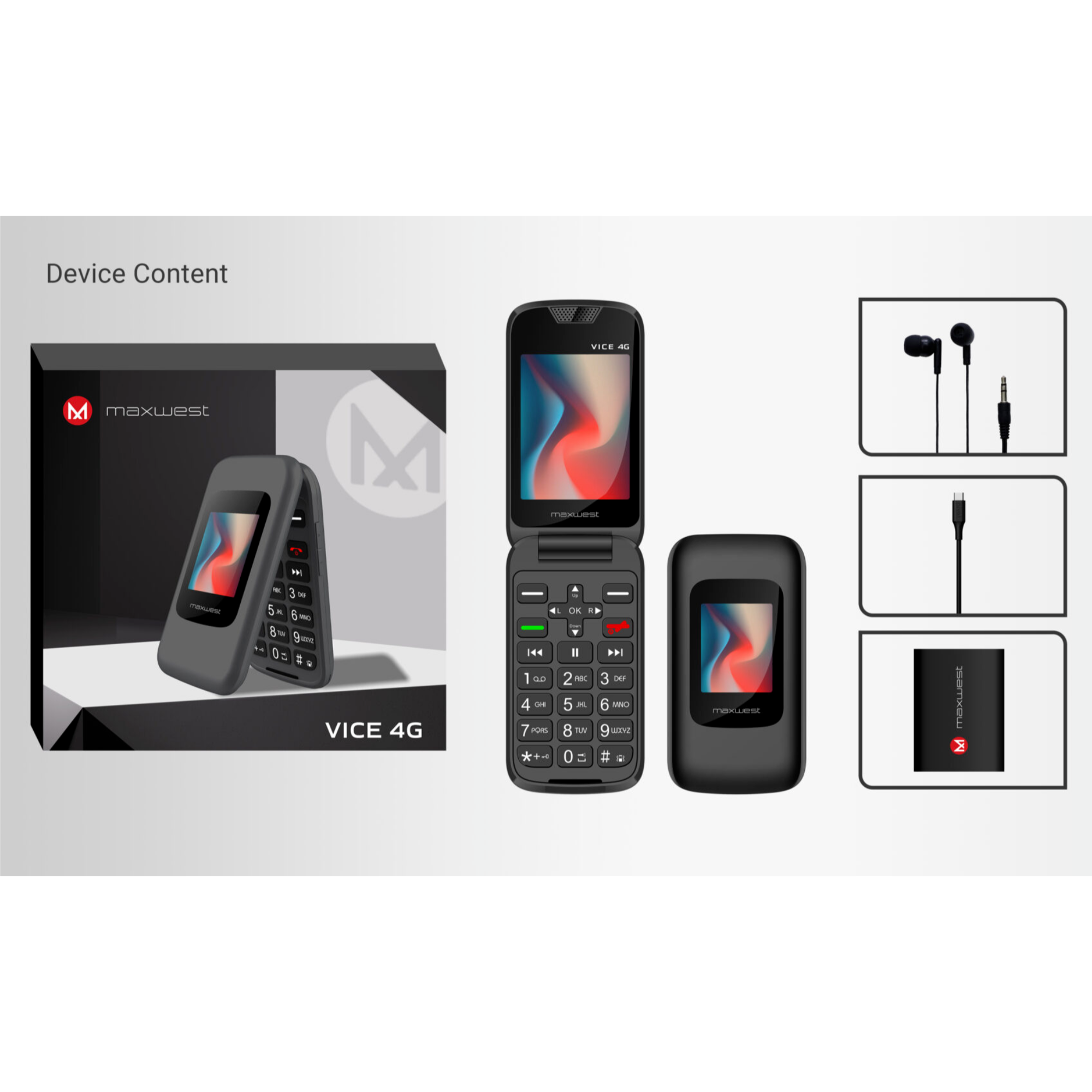 MaxWest Vice 4G LTE Flip -Silver