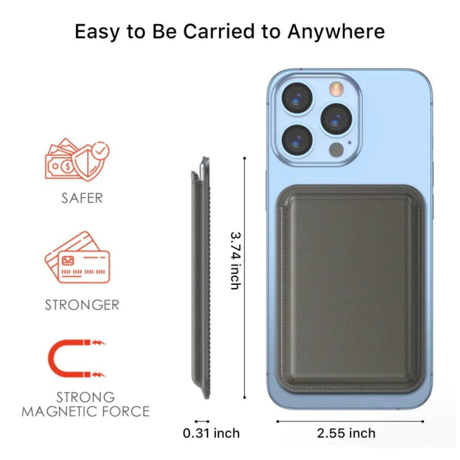 MB - MagStash MagSafe Wallet for iPhones - Silver