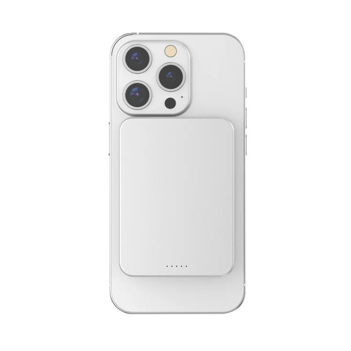 IC - M3 Mini Power Bank 5000mAH - MAGNETIC WIRELESS FAST CHARGE - White