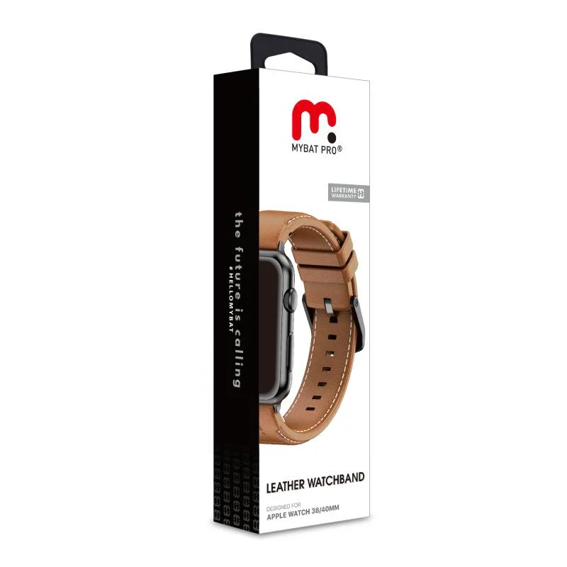 MB - Pro Leather Watchband For Apple Watch 38/40MM - Black
