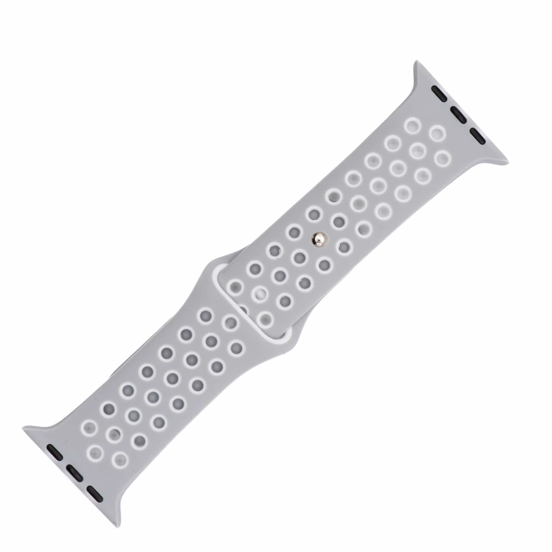 iWatch 42MM Breathable Silicone Band Silver/White