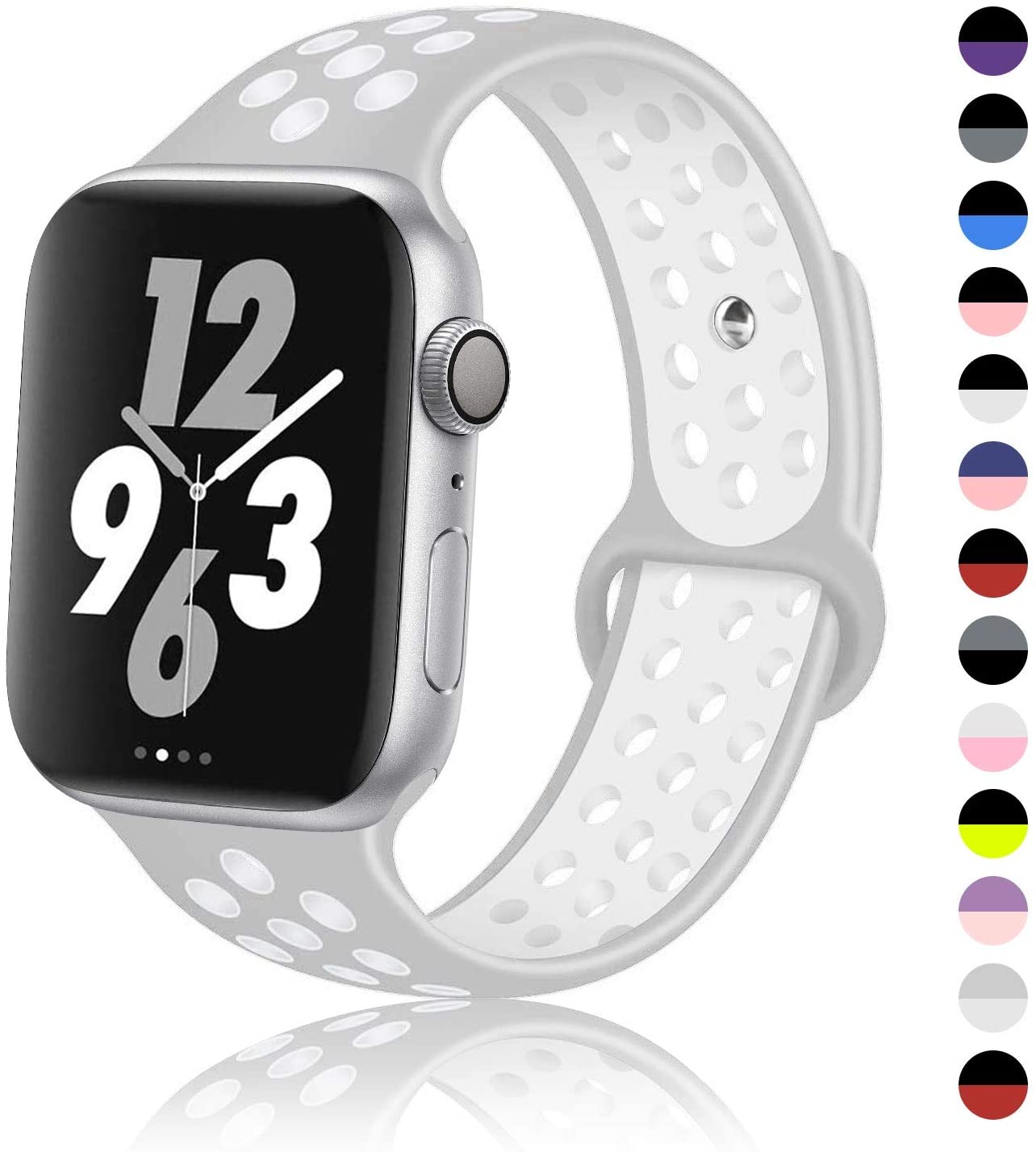 iWatch Breathable Silicone Band - Purple/Green (42-44MM) Size