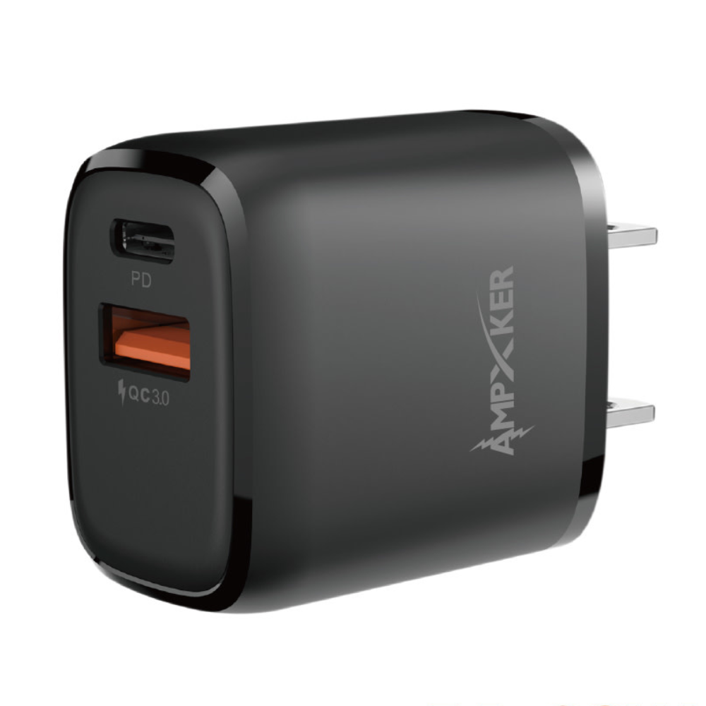 Ampker-Fast Charging Dual Port Wall Charger(38W)