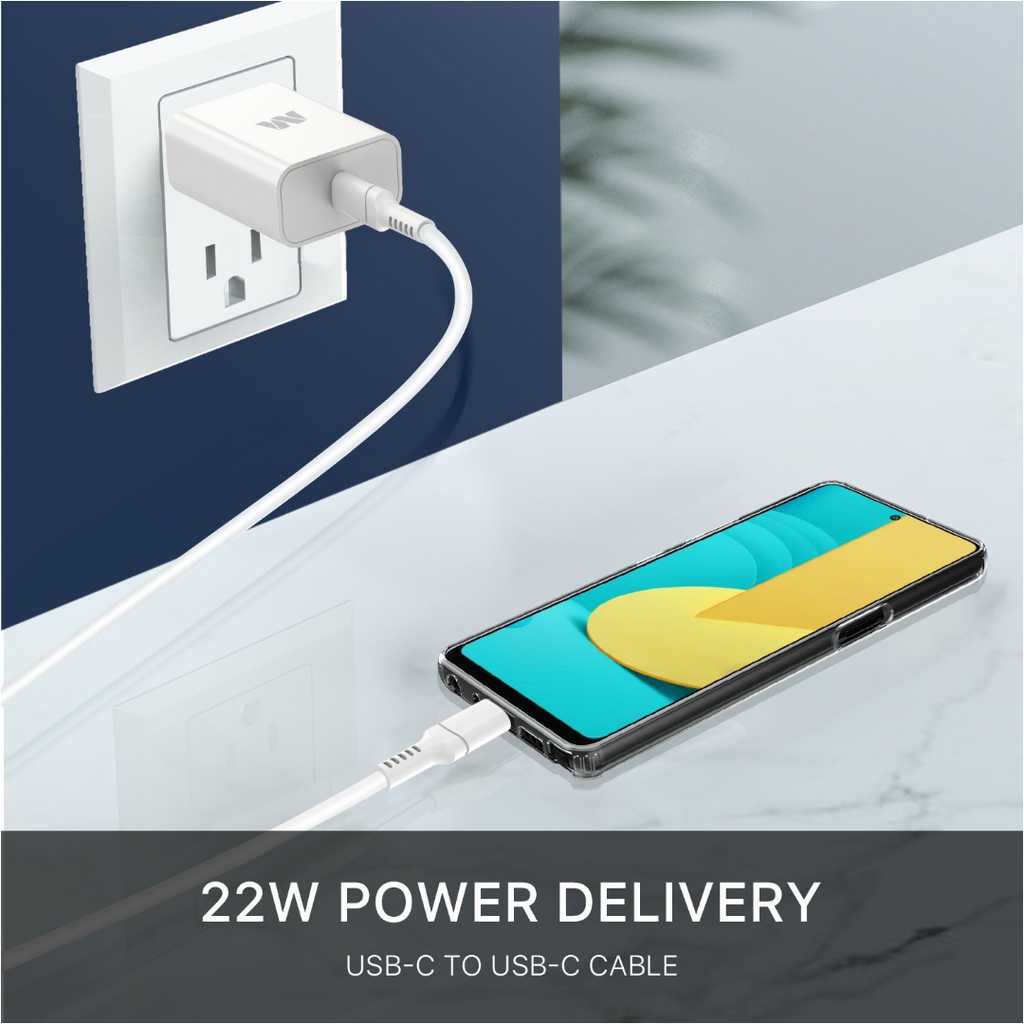 MB-Wall Charger w/ USB-C to USB-C Cable (22W,4ft)