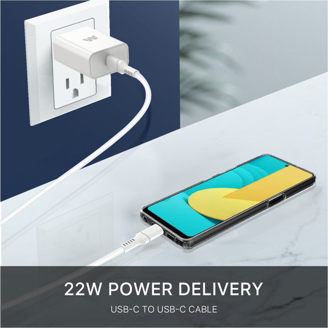 MB-Wall Charger w/ USB-C to USB-C Cable (22W,4ft)