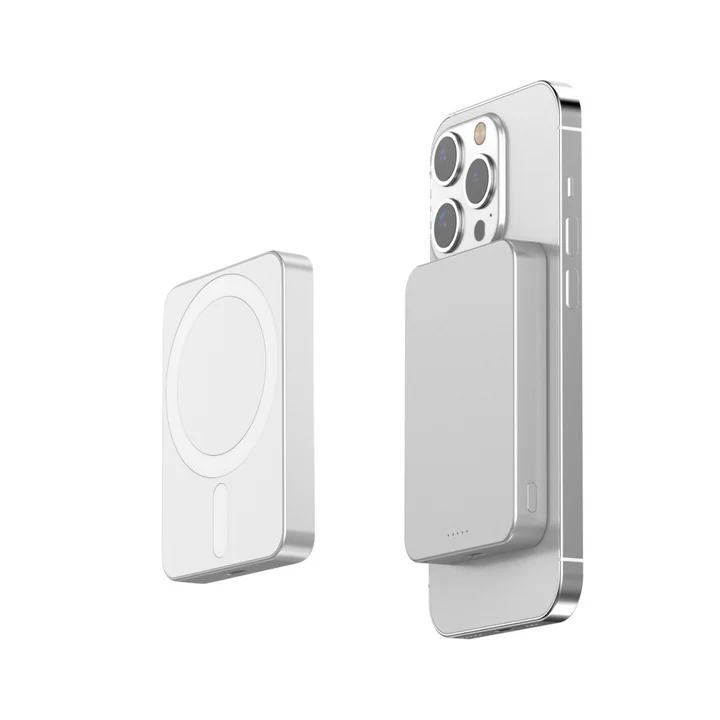 IC - M3 Mini Power Bank 5000mAH - MAGNETIC WIRELESS FAST CHARGE - White