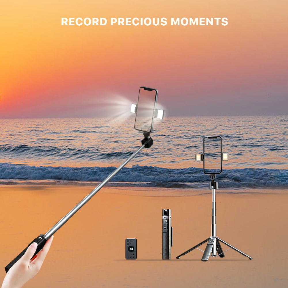 MB - Picture Perfect+ Selfie Stick & Tripod w/ Fill Light - Black