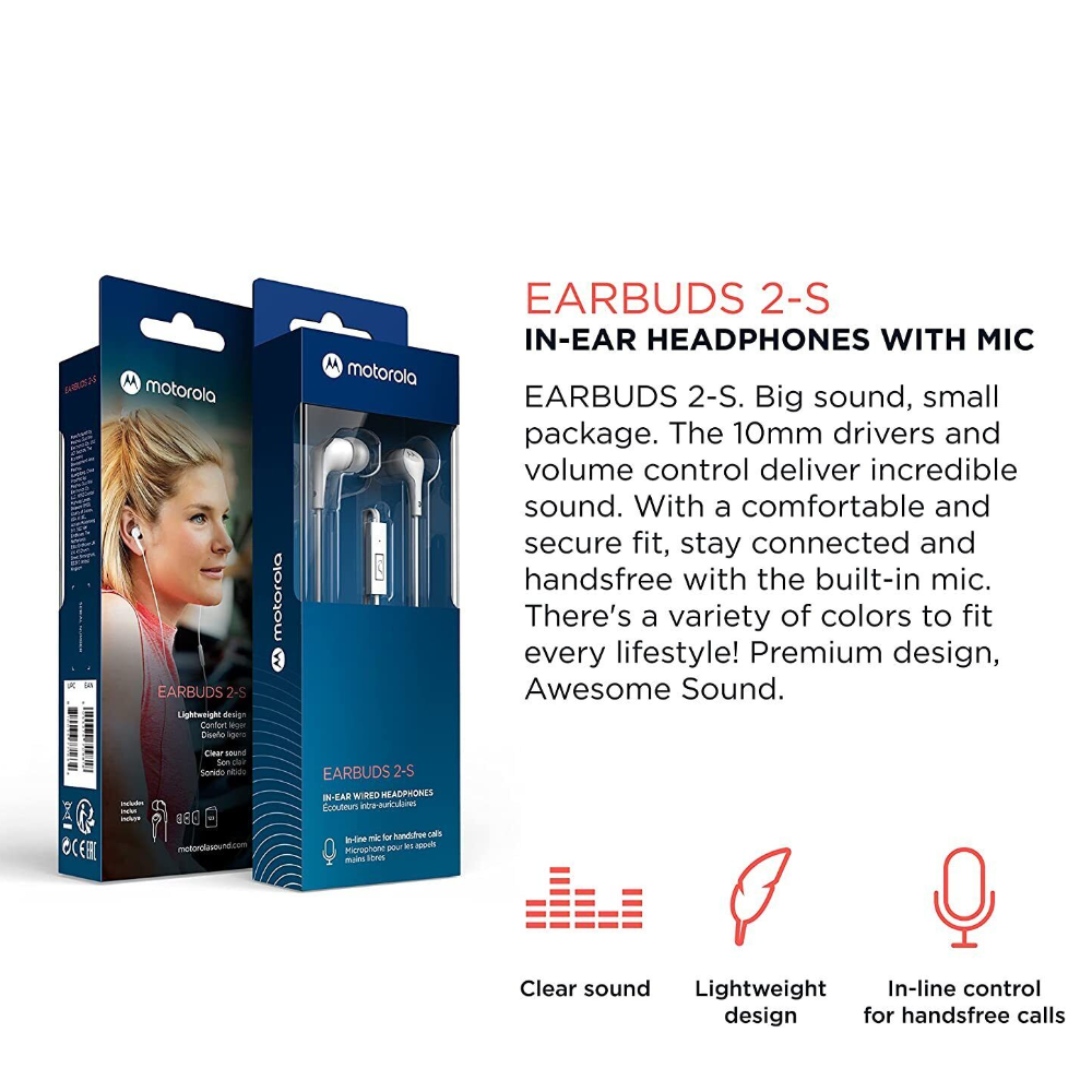 MT - Earbuds 2-S In-Ear Headphones w/ Mic - Black