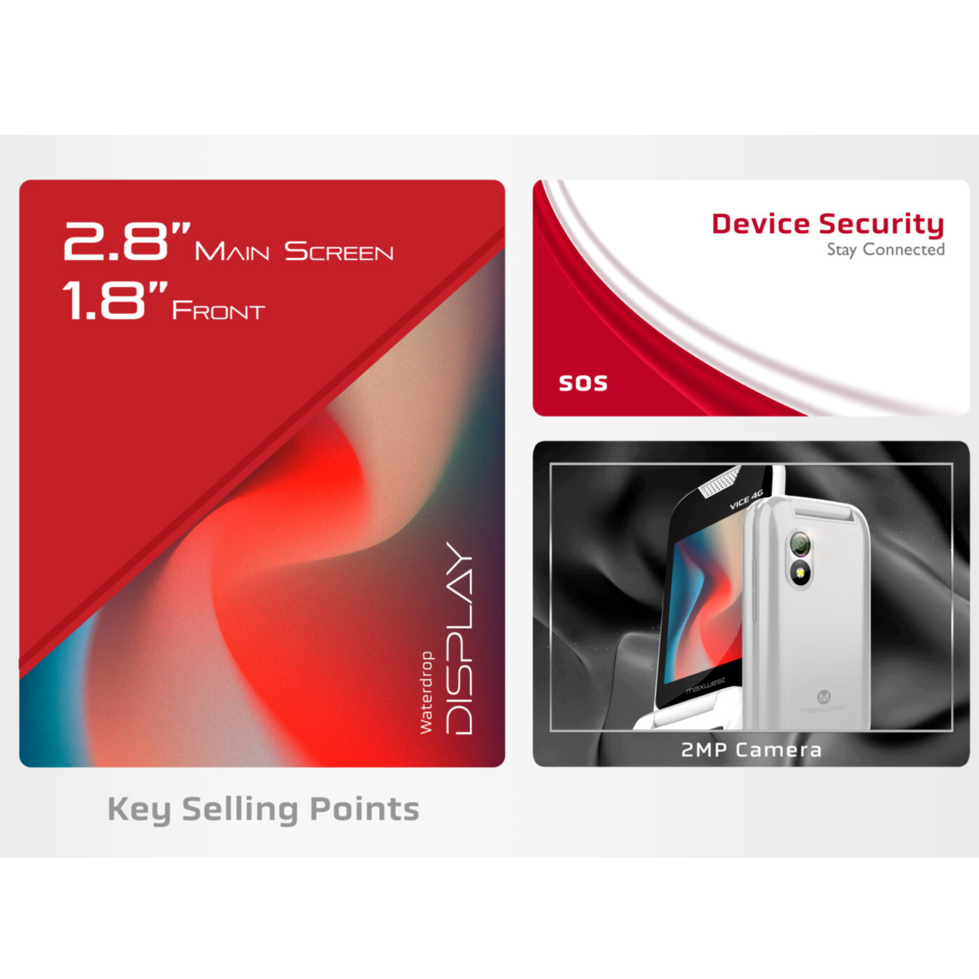 MaxWest Vice 4G LTE Flip -Silver