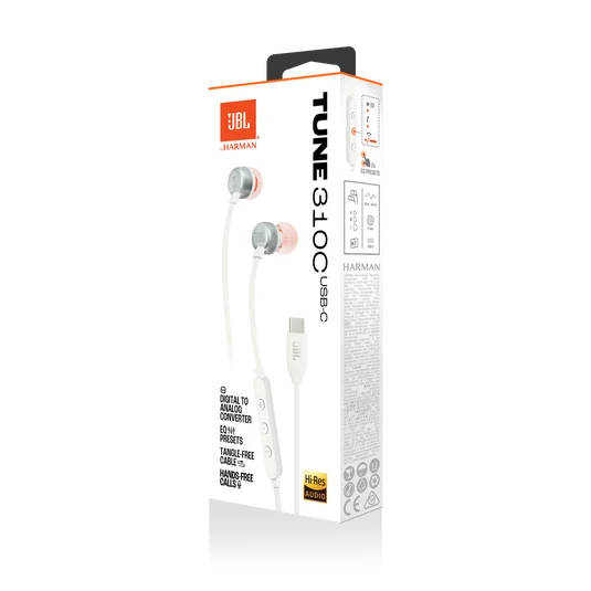 JBL - Tune 310C USB-C Earbuds - White