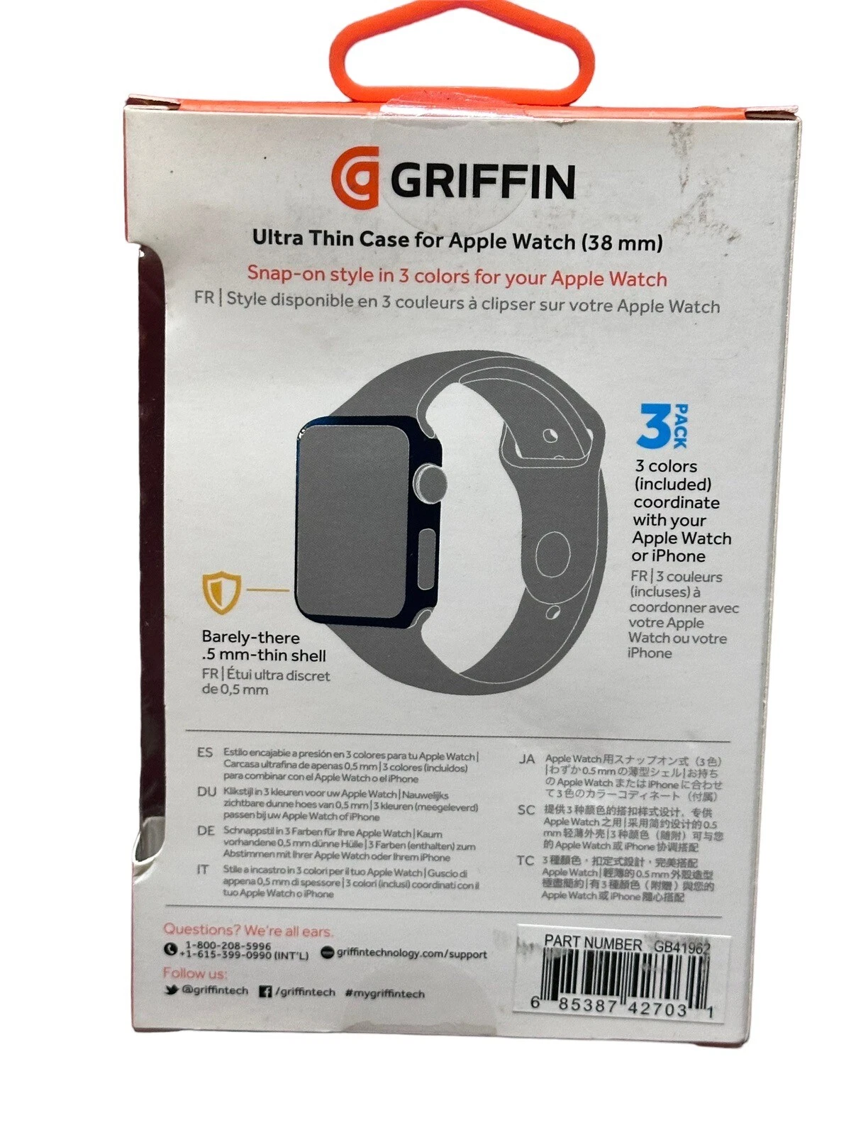 Griffin iWatch 38MM Ultra Thin Case 3 Pack