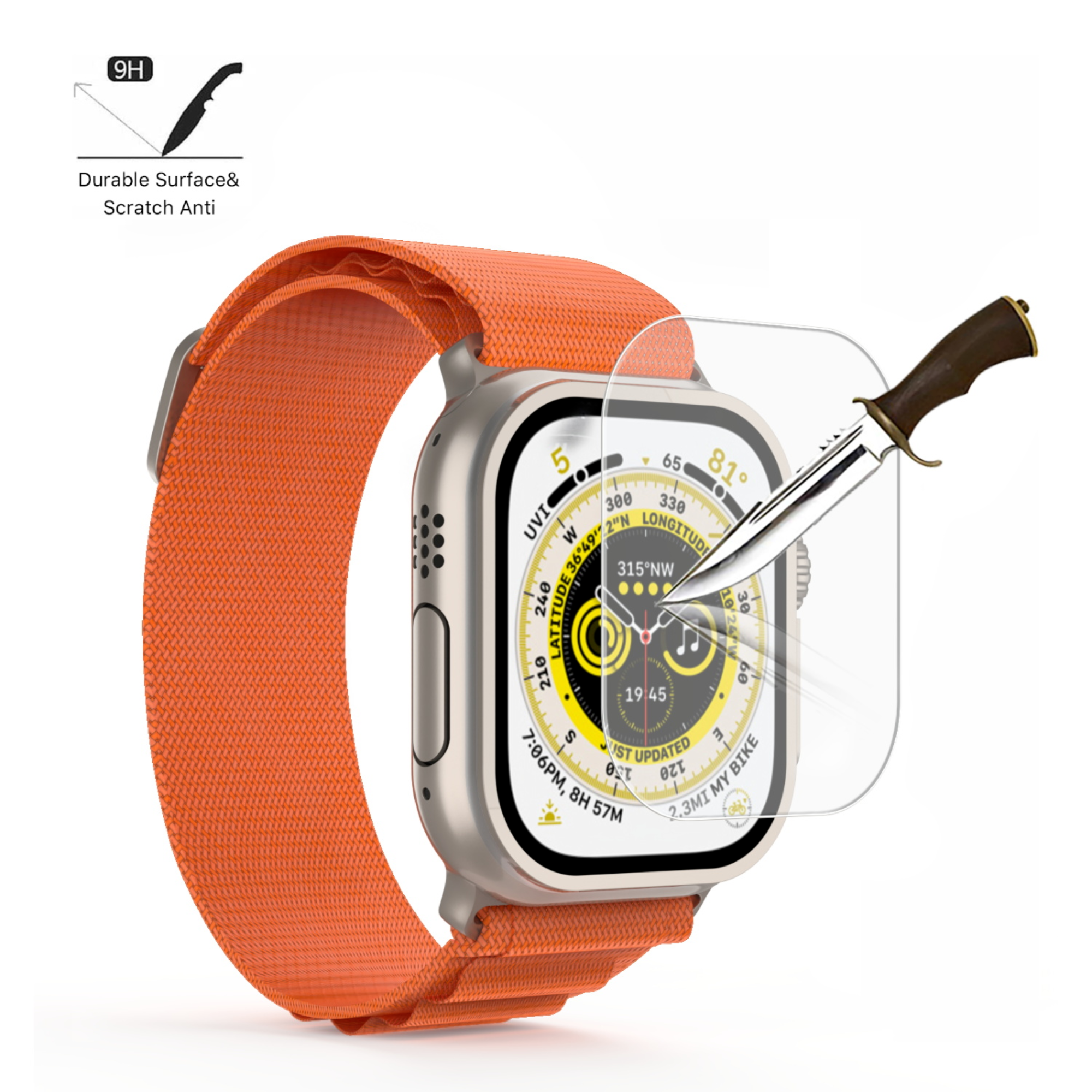 MB - Tempered Glass For Apple Watch Ultra 49MM - Clear
