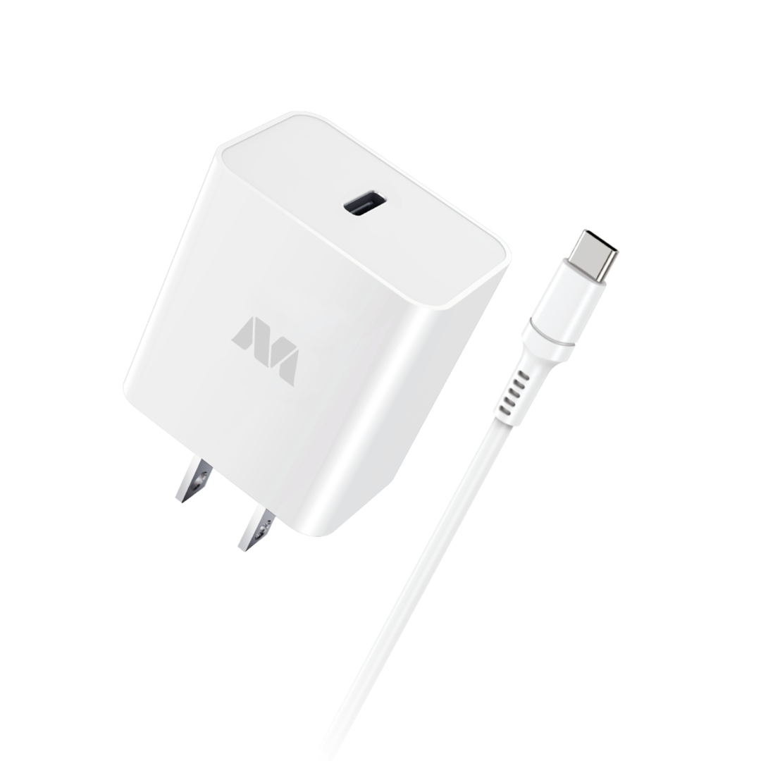 MB-Wall Charger w/ USB-C to USB-C Cable (22W,4ft)
