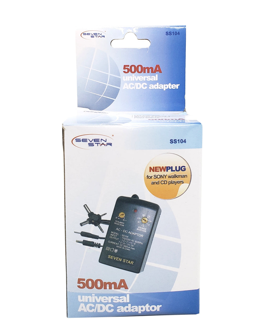 Seven Star Universal AC/DC Adapter 500mA
