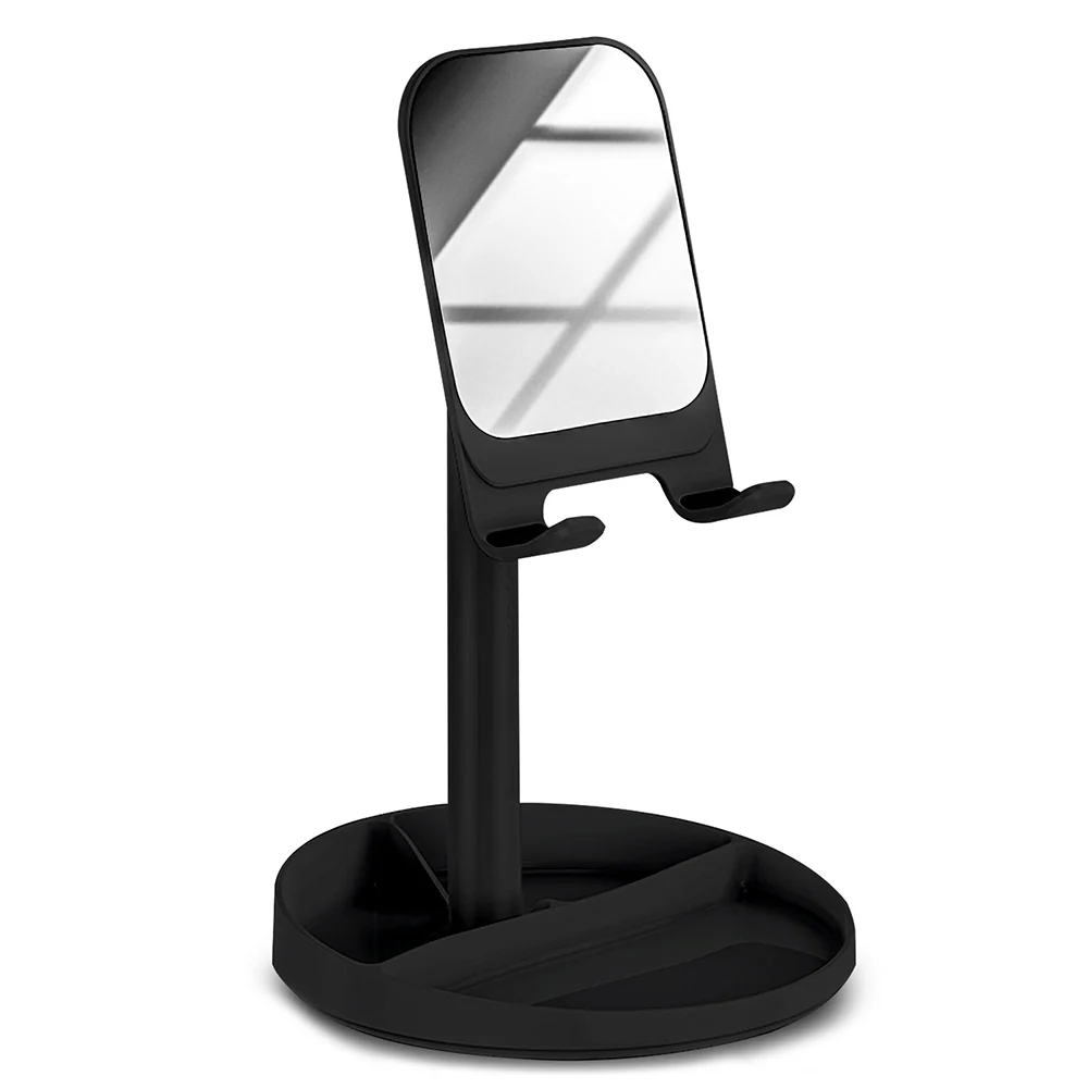 AD - Universal Smartphone / Tablet Stand With Mirror - Black