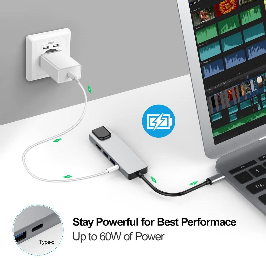 USB-C to HDTV/LAN/USB/PD 5 IN 1 Adapter (BYL-2007)