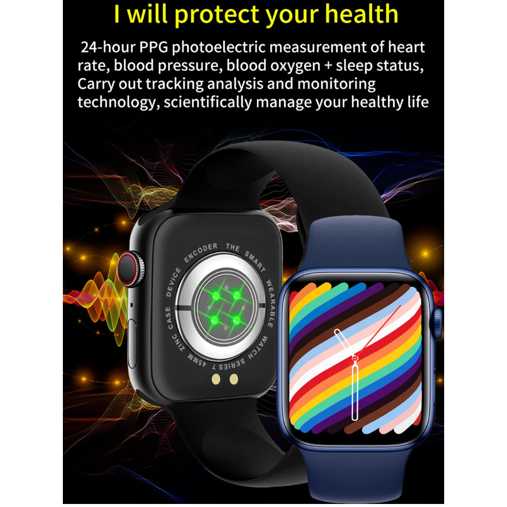 GS7 Max Smart Watch 45mm Aluminum Case - Black