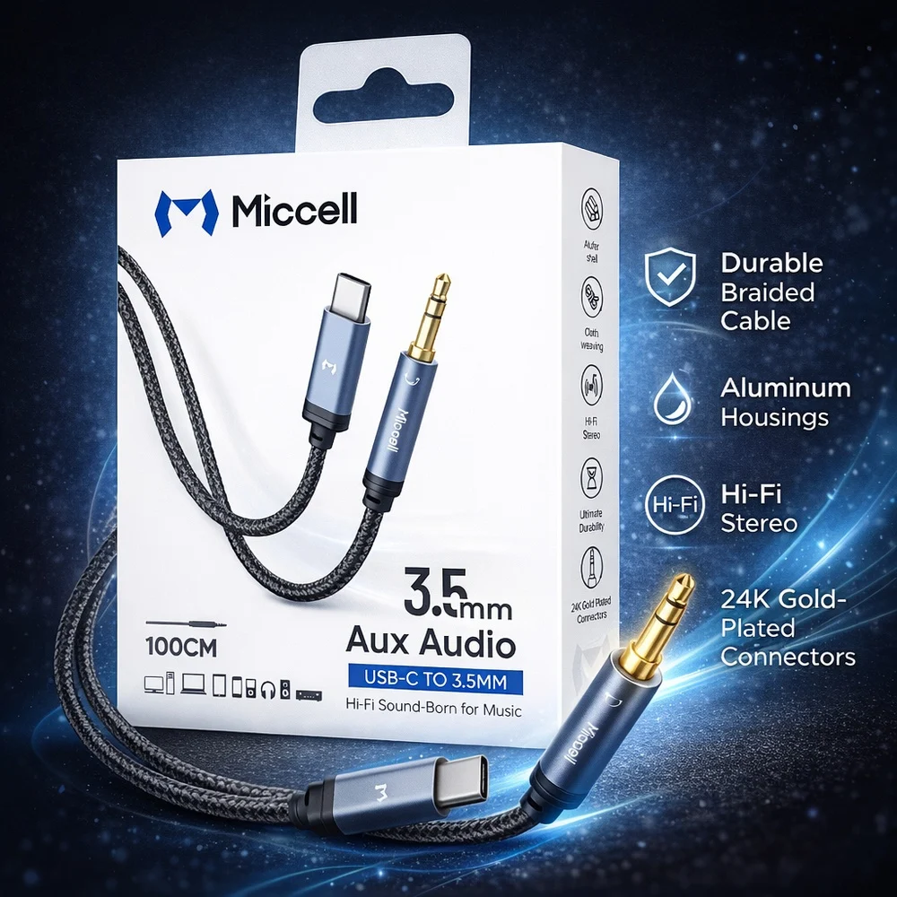 MC - USB - C to 3.5mm (3.3FT 1M GRAY) - BRAIDED