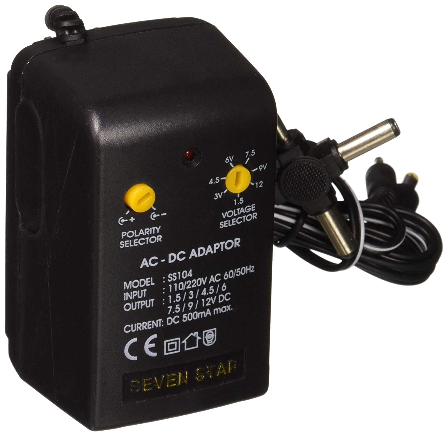 Seven Star Universal AC/DC Adapter 500mA