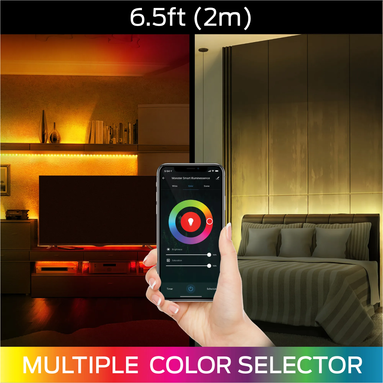 MS - Smart-Wifi Multicolor LED Light Strip (6.5ft)