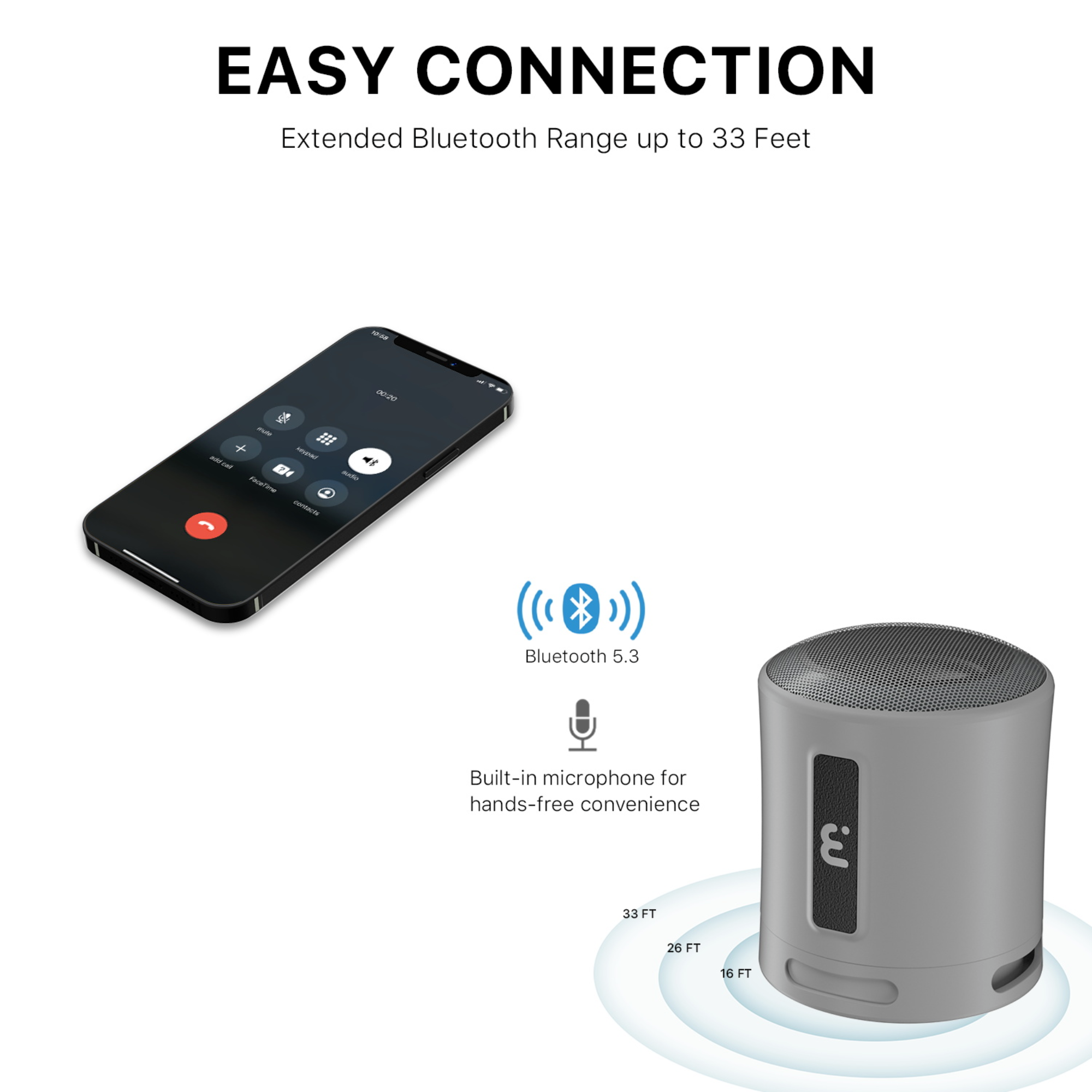 MB - PEBBLE Bluetooth Speaker - Gray