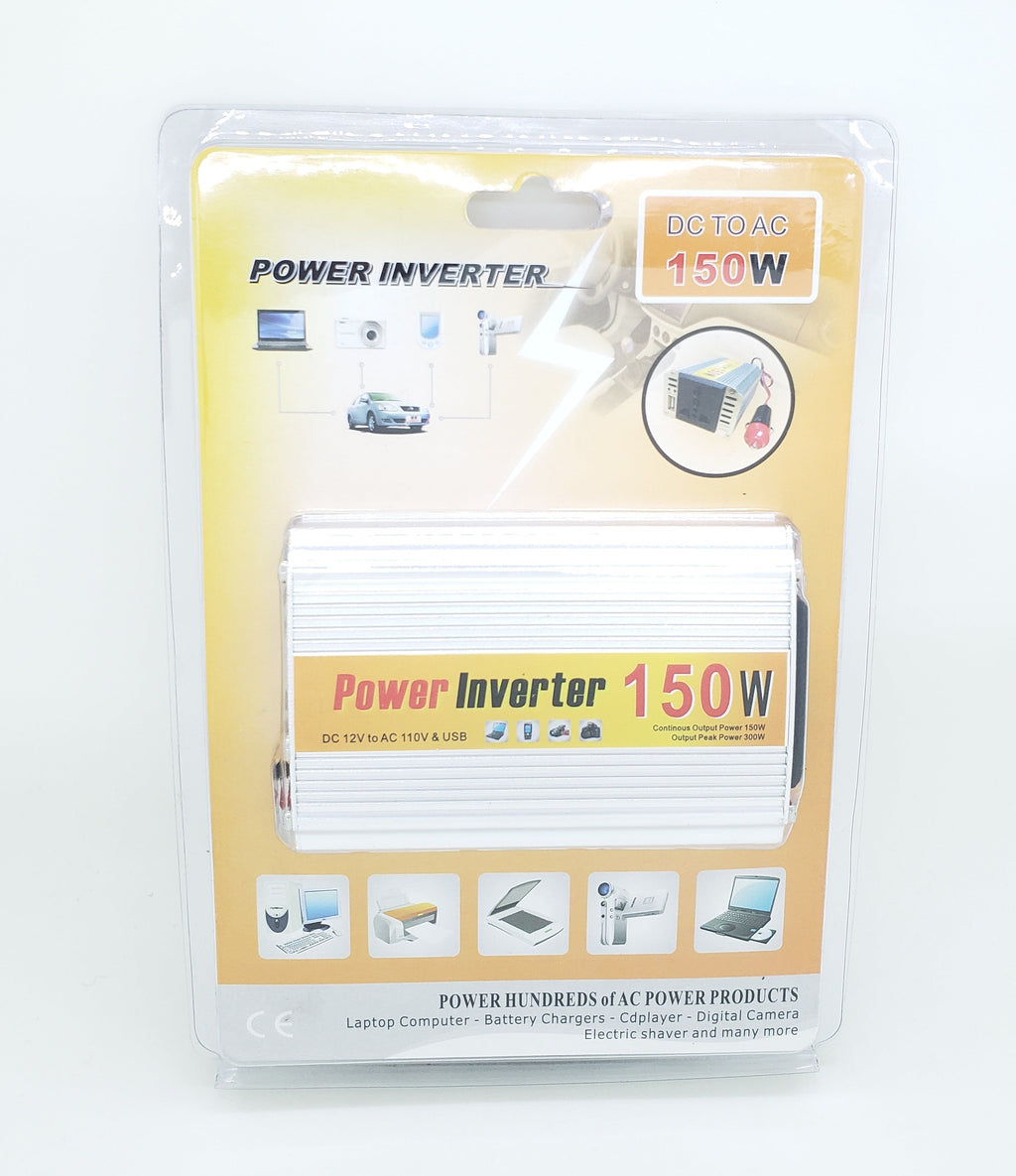 150W Car Power Inverter - DC 12V to AC 110V & USB w/ Cable