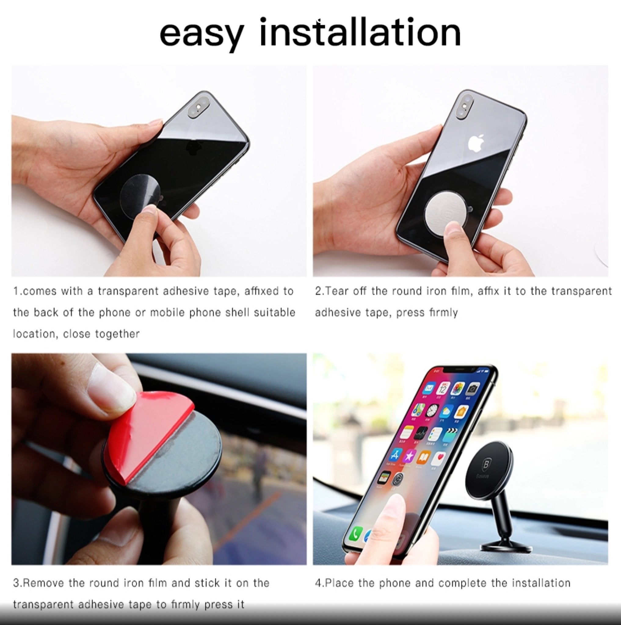 BS - Bullet Magnetic Car Mount Bracket - Silver