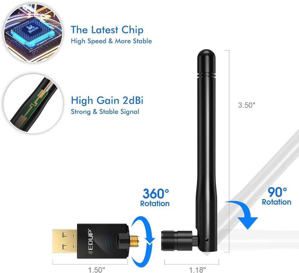 Edup AC600M USB Wifi Adapter For PC/Dektop