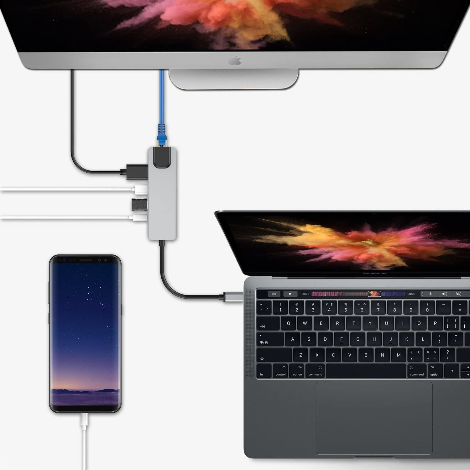 USB-C to HDTV/LAN/USB/PD 5 IN 1 Adapter (BYL-2007)