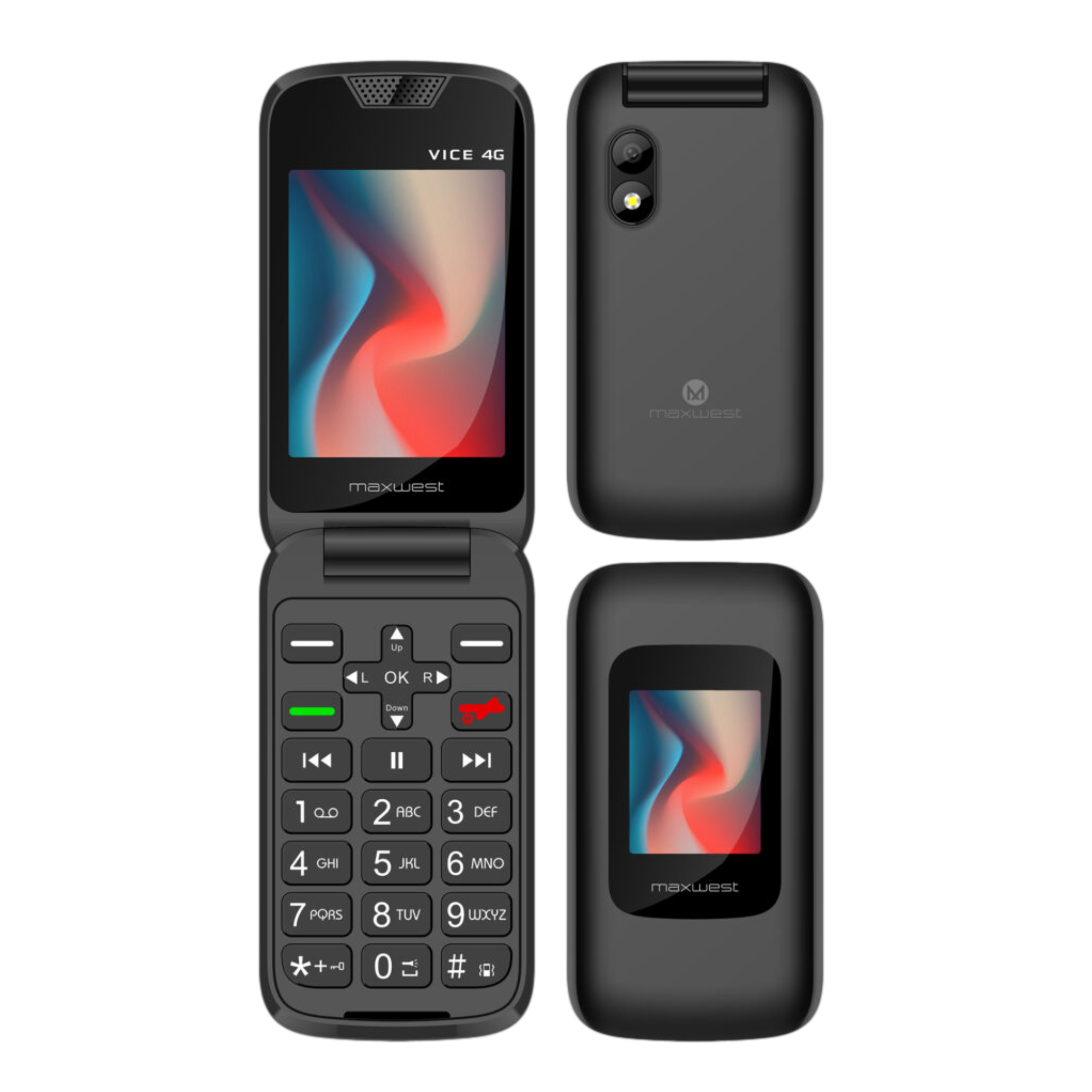 MaxWest Vice 4G LTE Flip -Silver