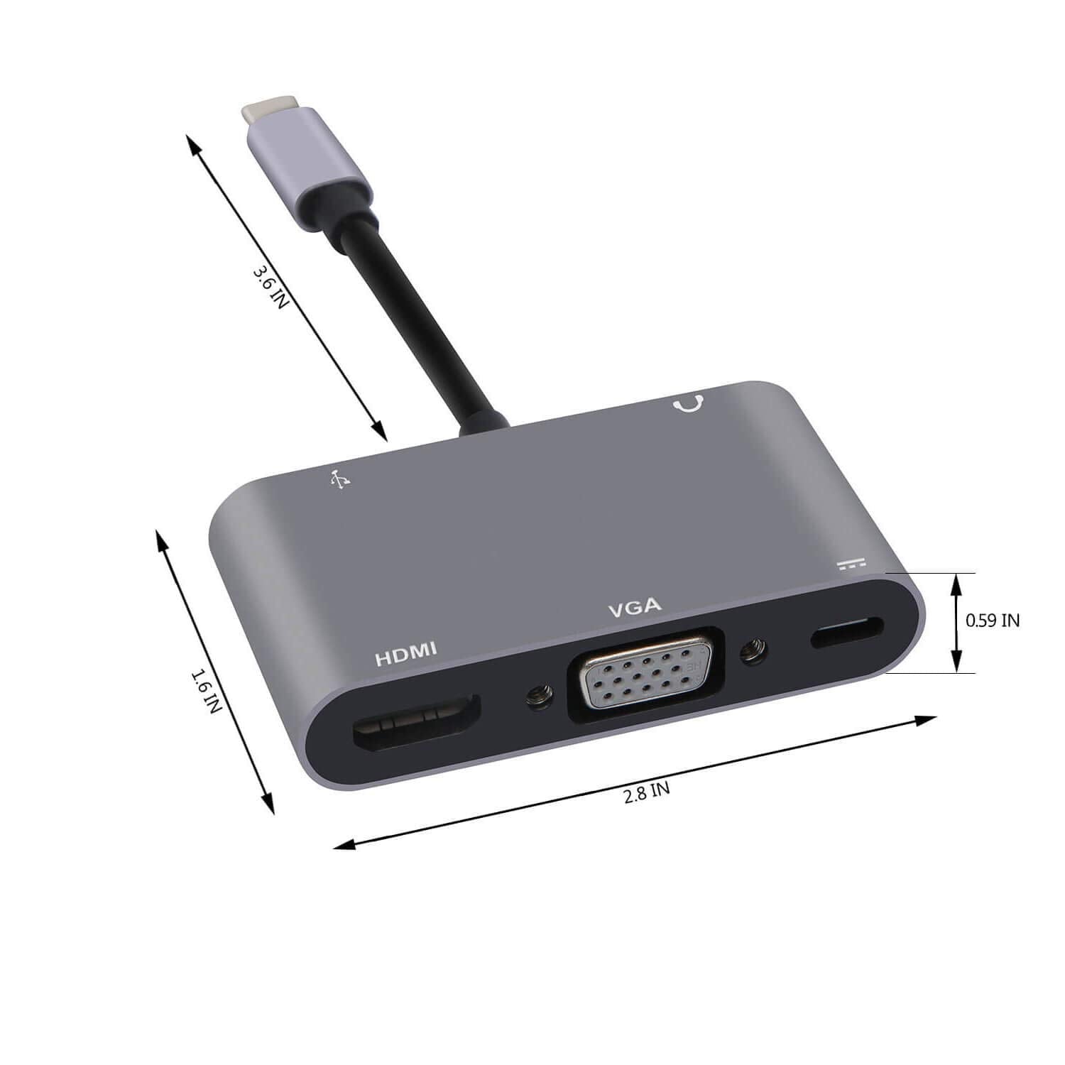 Type-C 5 in 1 Adapter w/VGA (BYL-2002)