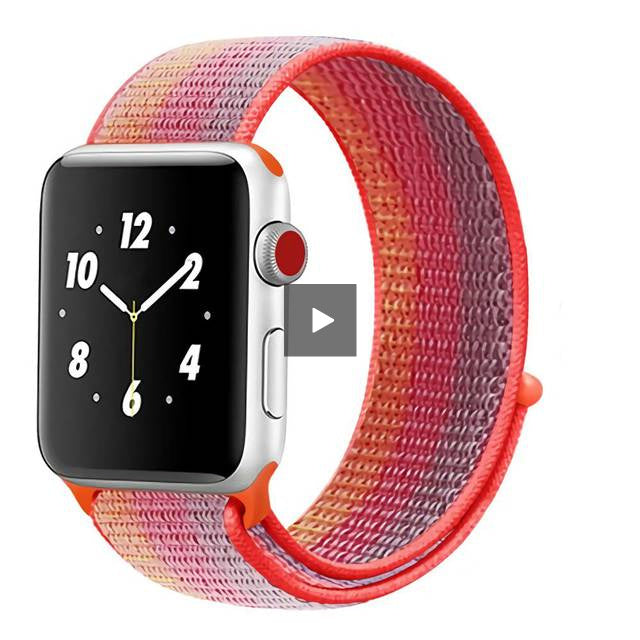 iWatch Woven Nylon Sport Band (42/44 mm) - Pink/Orange