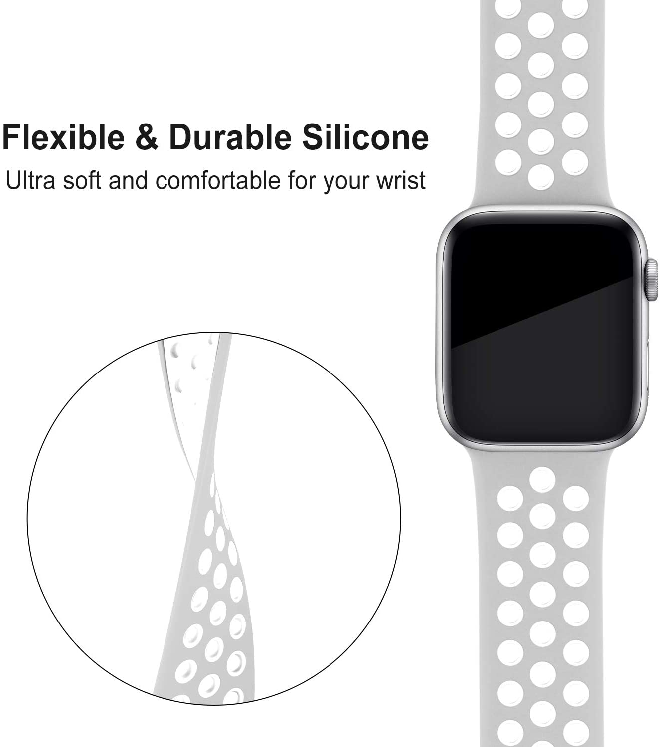 iWatch Breathable Silicone Band - Blue/Pink (42-44MM) Size